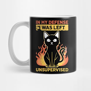 Cool Funny tee In My Defense I Was Left Unsupervised Mug